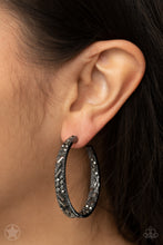 Load image into Gallery viewer, GLITZY By Association - Black - Blockbuster Hoop Earrings