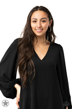 Load image into Gallery viewer, GLITZY By Association - Black - Blockbuster Hoop Earrings