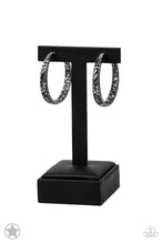 Load image into Gallery viewer, GLITZY By Association - Black - Blockbuster Hoop Earrings