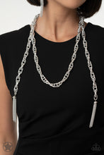 Load image into Gallery viewer, SCARFed for Attention - Silver - Paparazzi Blockbuster Necklace