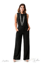Load image into Gallery viewer, Attached to two strips of black leather, strands of bedazzled white rhinestone encrusted silver beads drape between an exaggerated display of mismatched silver and gunmetal chains down the chest. With its edgy sparkle, grunge meets glamour in this heart-stopping statement-maker. Features an adjustable clasp closure.