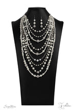 Load image into Gallery viewer, Paparazzi ZI Signature - The LeCricia - An elegant collection of timeless white pearls, shiny sections of silver chain, and bedazzling white rhinestone encrusted silver beads effortlessly cascade down the chest. The vintage inspired layers drape into breathtaking rows of radiance, resulting in an irresistible collision of romance. Features an adjustable clasp closure.
