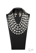 Load image into Gallery viewer, Featuring round and emerald style cuts, row after row of dramatically oversized white rhinestones delicately link into blinding layers below the collar. Featuring sleek silver fittings, each rhinestone in this megawatt mashup demands attention. Features an adjustable clasp closure.