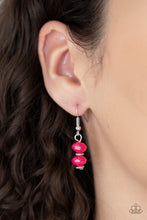 Load image into Gallery viewer, FREE MATCHING EARRINGS- Featuring bold silver fittings, a whimsical collection of faceted pink opaque crystal-like beads and dainty silver beads are threaded along invisible wires below the collar, creating vivacious layers. Features an adjustable clasp closure. Sold as one individual necklace. Includes one pair of matching earrings.