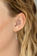 Load image into Gallery viewer, Promoted to Grandma - Silver - Paparazzi - Infused with a strand of metallic flecked hematite crystal-like beads, two dainty rows of mismatched silver chains delicately layer below the collar. Stamped in the word, "Grandma," a shiny silver disc swings from the lowest chain, creating a loving pendant.