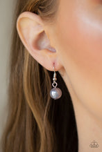 Load image into Gallery viewer, Infused with glittery rhinestone encrusted beads, a classic strand of silver pearls drapes below the collar in a timeless fashion. Features an adjustable clasp closure. Sold as one individual necklace. Includes one pair of matching earrings. Get The Complete Look! Bracelet: "POSHing Your Luck - Silver"