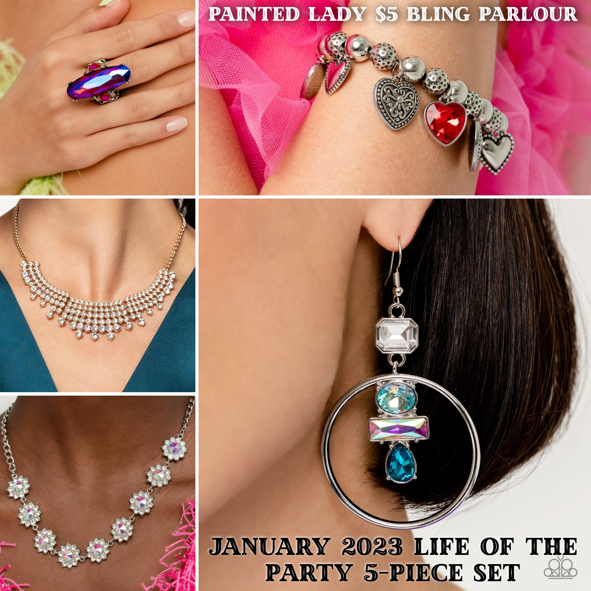 Paparazzi Jewelry Fashion Fix Exclusive Set Of 5 Pieces. January 2022