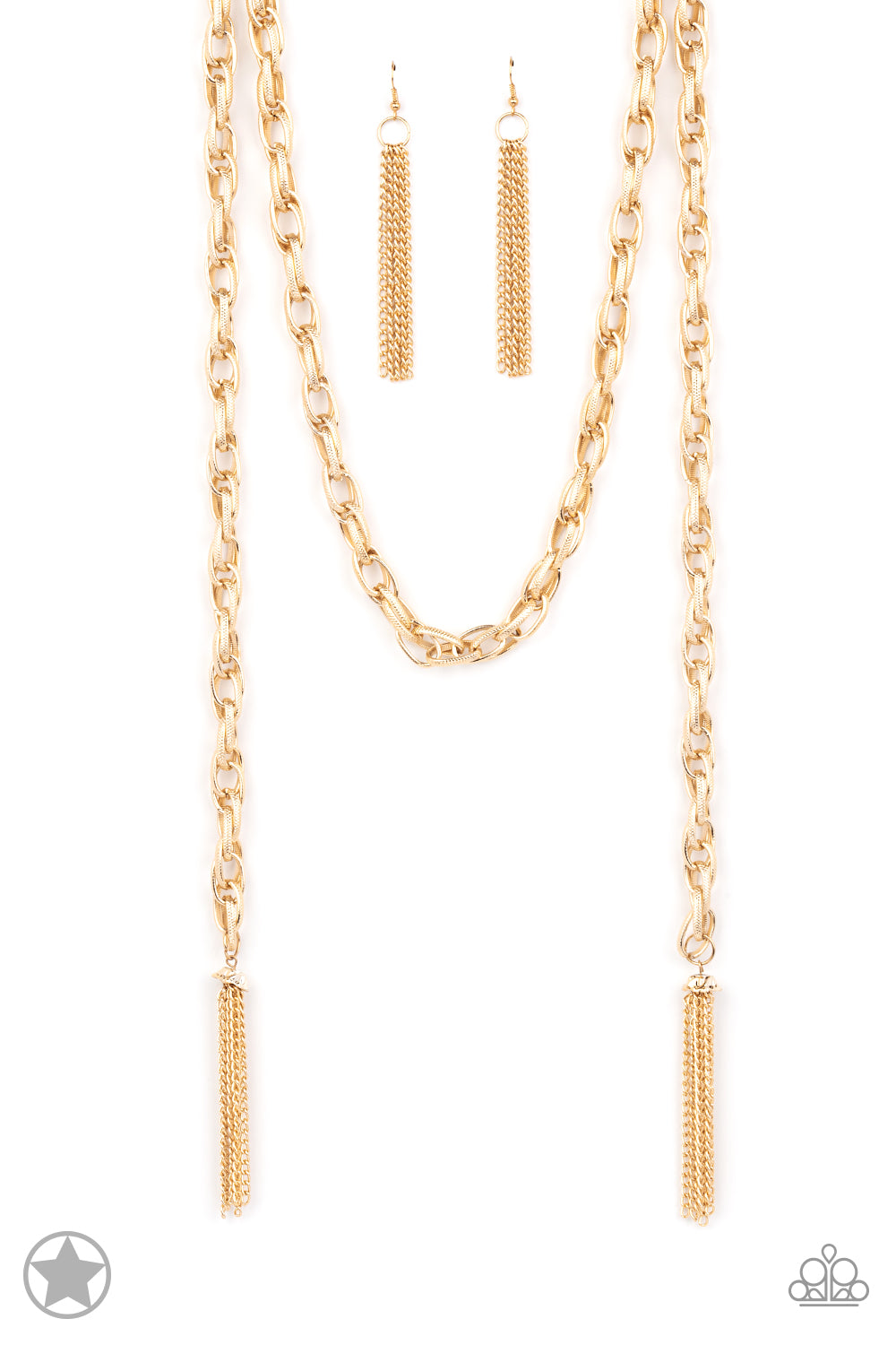 SCARFed for Attention - Gold - Paparazzi Blockbuster Necklace