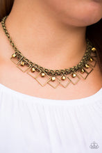 Load image into Gallery viewer, GEO Down In History  - Brass Necklace
