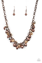 Load image into Gallery viewer, BUILDING MY BRAND - Paparazzi - Featuring shiny, faceted, and mesh finishes, mismatched copper, gold, and silver beads trickle below the collar for an edgy industrial look. Features an adjustable clasp closure.
