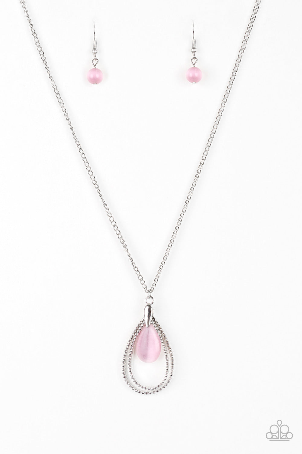 Teardrop Tranquility - Pink Necklace