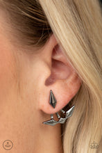 Load image into Gallery viewer, Metal Origami - Black Jacket Earrings
