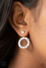 Load image into Gallery viewer, Diamond Halo - White Jacket Earrings
