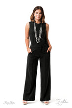 Load image into Gallery viewer, Attached to two strips of black leather, strands of bedazzled white rhinestone encrusted silver beads drape between an exaggerated display of mismatched silver and gunmetal chains down the chest. With its edgy sparkle, grunge meets glamour in this heart-stopping statement-maker. Features an adjustable clasp closure.
