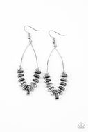 Featuring edgy emerald-like cuts, a faceted hematite rhinestone encrusted frame links at the bottom of a dainty wire fitting for an irresistibly icy look. Earring attaches to a standard fishhook fitting.