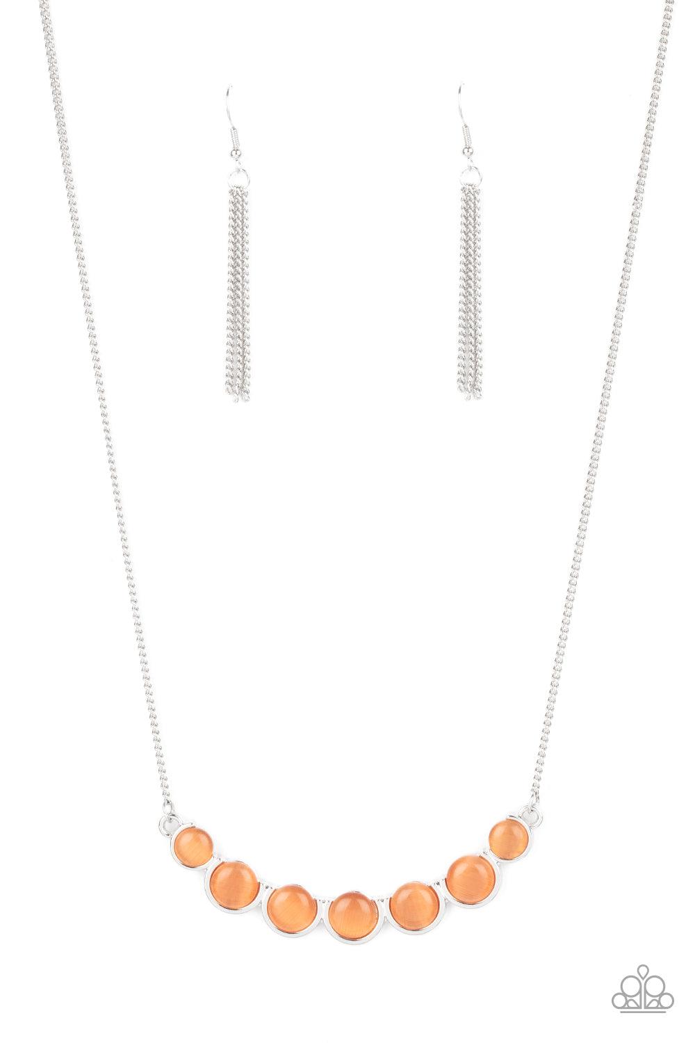 Serenely Scalloped - Orange Necklace
