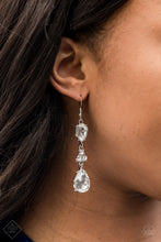 Load image into Gallery viewer, PAPARAZZI - ONCE UPON A TWiNKLE -  A trio of dazzling white rhinestones unites two white teardrop gems as they dangle brilliantly from the ear for a flawless finish. Earring attaches to a standard fishhook fitting.
