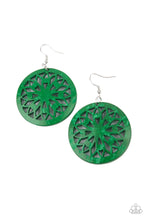 Load image into Gallery viewer, Paparazzi - Ocean Canopy - Green - A bold mandala-inspired design is carved out of an oversized green disc creating an eye-catching statement.
