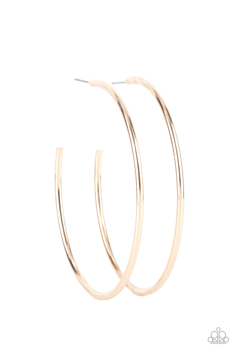 MEGA METRO - GOLD - Paparazzi - Featuring a high sheen, a polished gold hoop stands out in a mega way creating a trendy display as it wraps around the ear. Earring attaches to a standard post fitting. Hoop measures approximately 3