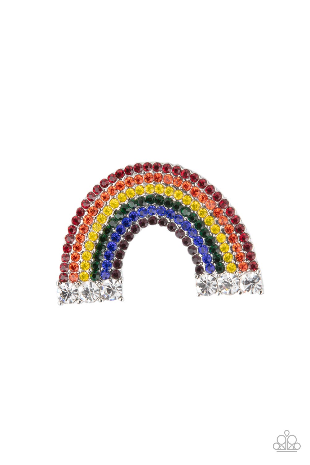 Iridescent Rainbow Rhinestone Hair Clips
