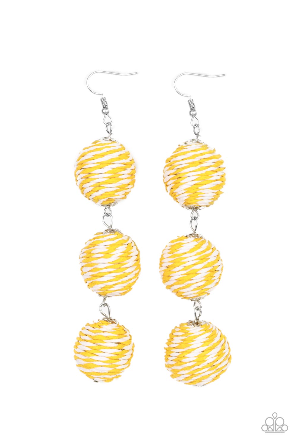 Brightly Blooming - Yellow Earrings - Paparazzi Accessories