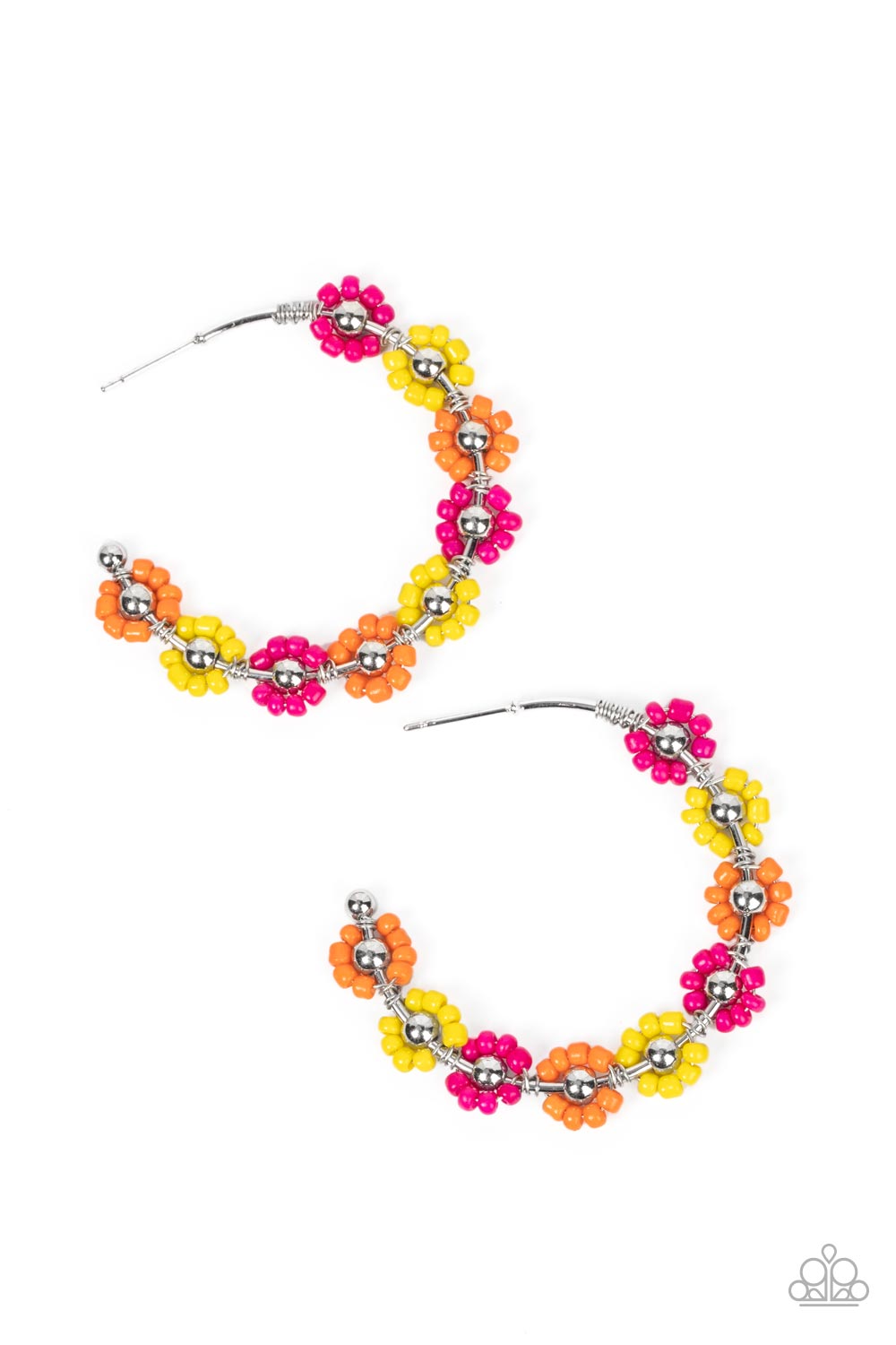 Brightly Blooming - Yellow Earrings - Paparazzi Accessories