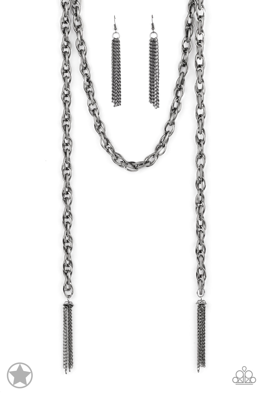 SCARFed for Attention - Gunmetal - Blockbuster Necklace