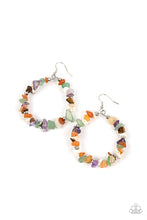 Load image into Gallery viewer, Mineral Mantra - Multi-Stone - Infused with dainty silver beaded accents, pieces of natural stones are threaded along a wire hoop for an artisan inspired vibe.  Paparazzi Accessories
