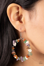 Load image into Gallery viewer, Mineral Mantra - Multi-Stone - Infused with dainty silver beaded accents, pieces of natural stones are threaded along a wire hoop for an artisan inspired vibe. Paparazzi Accessories
