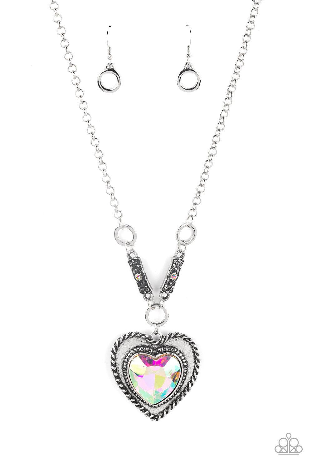 Heart Full Of Fabulous - Multi Iridescent Heart Necklace