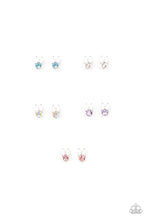 Load image into Gallery viewer, Pack of 5 pairs of Starlet Shimmer Rhinestone Bunny Post-back Earrings in assorted colors. Paparazzi
