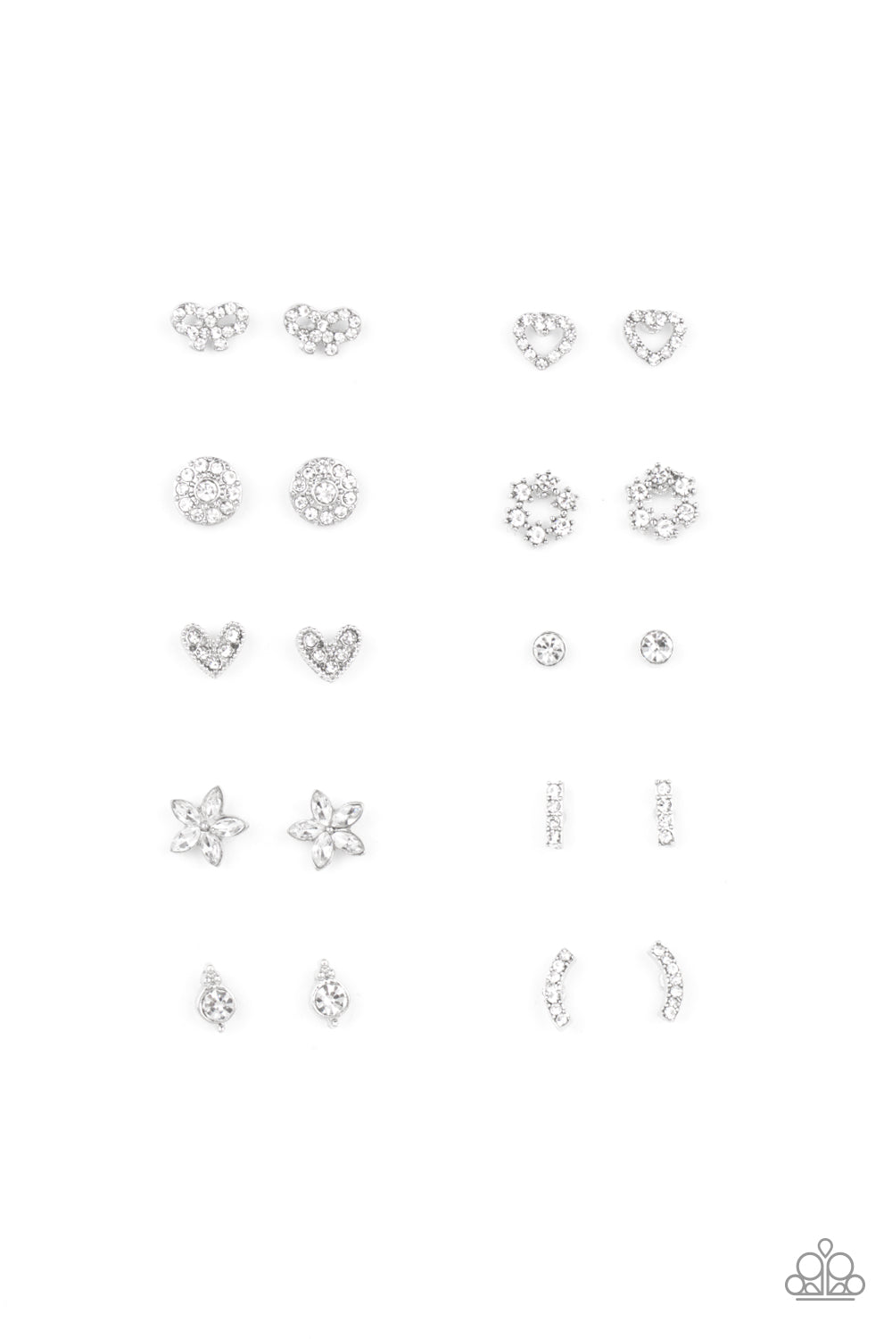 Starlet Shimmer White Rhinestone Stud Earring 10-Pack♥Starlet Shimmer Earrings ♥ Paparazzi ♥